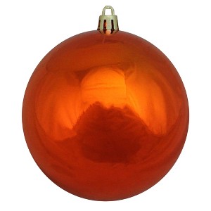 Northlight 4" Shatterproof Shiny Christmas Ball Ornament - Orange - 1 of 3