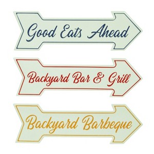 Transpac Metal Backyard Arrow Decor Set of 3 Spring Home Decorations - 1 of 1