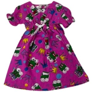 Doll Clothes Superstore Frog Print Nightgown for 18 Inch Girl Dolls – Cute Sleepwear for American Girl & Similar Dolls - 1 of 4