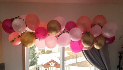 52ct Large Balloons Arch With Backdrop Rose Gold - Spritz™ : Target