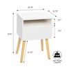 Sevobal Nightstands Simple Single Draw Nightstand With Drawer, And Pine Wood Legs, 2 Sets, Simple Design, White, 15.7"*11.8"*23.6" - 3 of 4