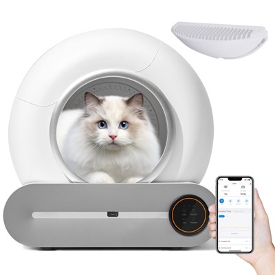 Gulches Self-Cleaning Cat Litter Box, Scooping and Odor Removal, Cat Litter Box with Liner