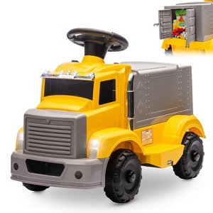 6V Ride on Truck, Kids Electric Car with Under Seat Storage, Music, 2 Headlights and 5 LED Lights - 1 of 4