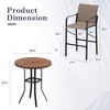 Ridstar 3 Pieces Outdoor Patio Round Bar Table Set For Lawn & Garden-Brown - 2 of 2
