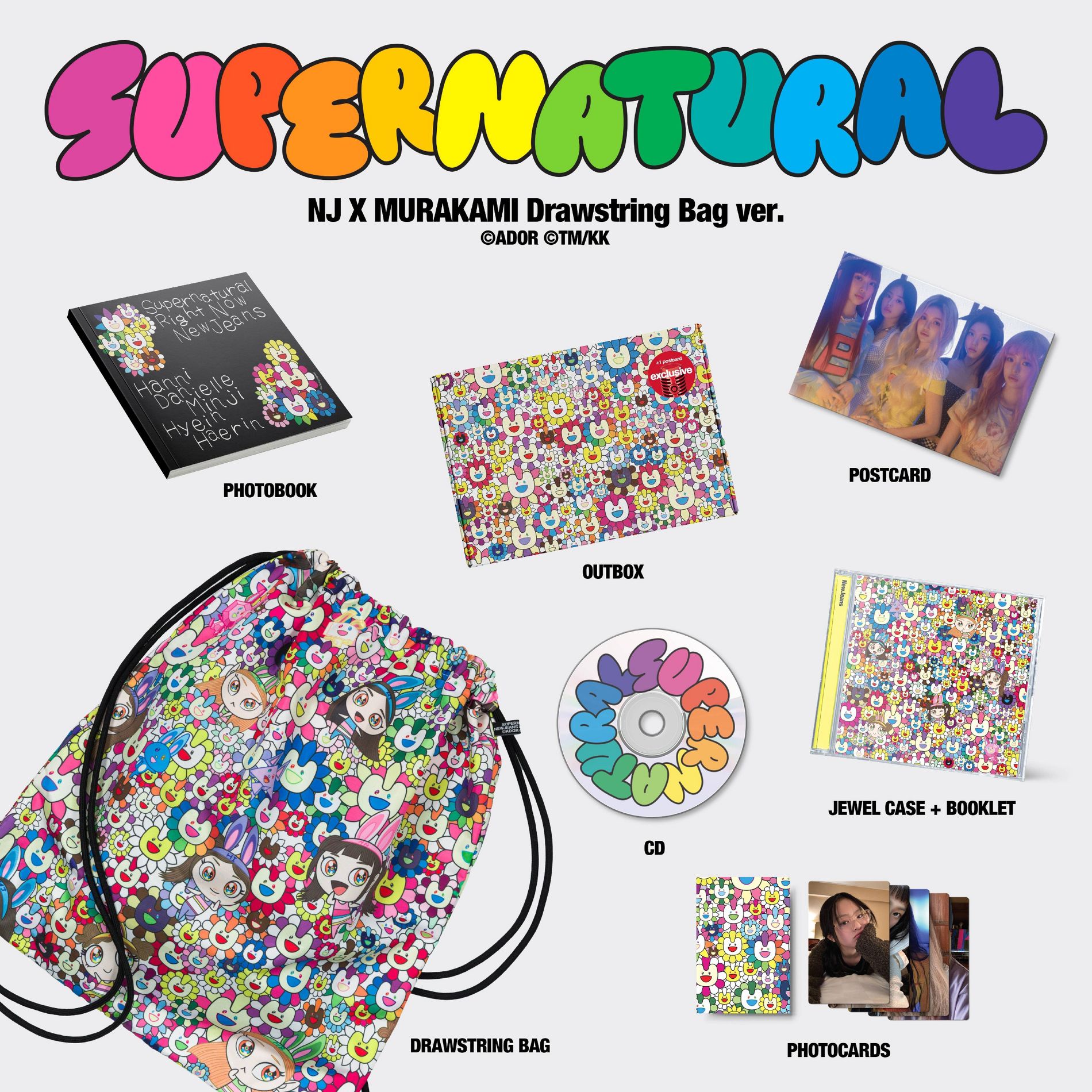 NewJeans - 'Supernatural' NJ X MURAKAMI (Drawstring Bag ver.) (Target Exclusive, CD)