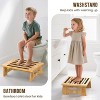 Ridstar Natural Bamboo Anti-Slip Single-Step Stool for Adults, Seniors & Children-Brown - 3 of 4