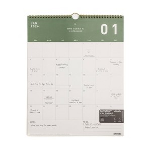 Altitude 2026 12 Months 12"x15" Wall Calendar Monthly Dark Sage - 1 of 4