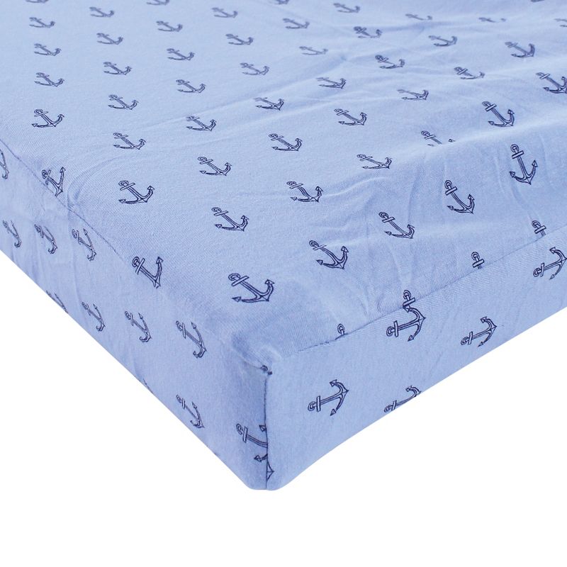 Hudson Baby Infant Boy Cotton Changing Pad Cover, Blue Whale, One Size, 4 of 5