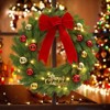 24 In Christmas Wreath,Pre-Lit LED Lights Christmas Decor with Red Bow & Balls, Artificial Pine Greenery Wreath for Home Fireplace Wall Window - 4 of 4
