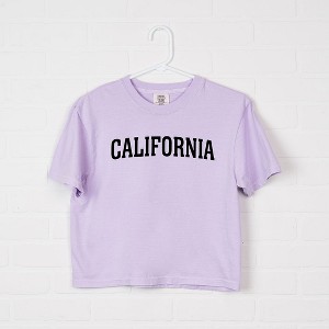 Simply Sage Market Women's California Arched Short Sleeve Relaxed Fit Cropped Graphic Tee - 1 of 3