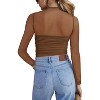Womens Fall Tops Trendy Mock Turtle Neck Long Sleeve Tops Sheer Mesh Ruched Slim Fit Going Out Shirts Blouse - 2 of 4