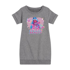 Girls' - LOL Surprise! - Splash Beauty w/ Butterflies & Hearts Graphic Short Sleeve Fleece Dress - 1 of 4