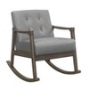 CAVINAS Faux Leather Glider Rocking Chair with Mid-Height Button Tufted Backrest,Upholstered Rocking Chair,Nursery Accent Chair for Bedroom - 2 of 4