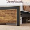 Homhougo King Size Bed Frame with Wood Headboard, King Platform Bed Frame Brown - 4 of 4