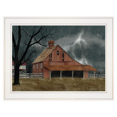 Dark and Stormy Night By Billy Jacobs, Ready to Hang Framed Print, White Frame