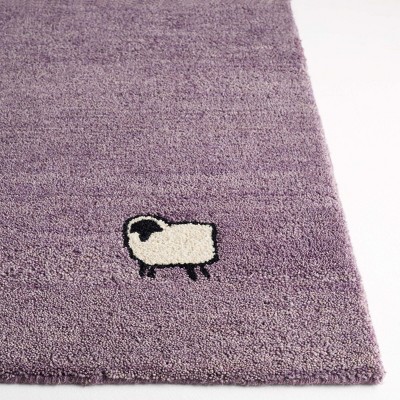 Handmade Purple Wool Tufted Rectangular Area Rug 5' x 8'