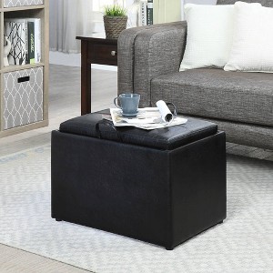 Breighton Home Luxe Comfort Storage Ottoman with Reversible Tray Top Lid - 1 of 4
