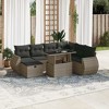 vidaXL 8 Piece Patio Sofa Set with Cushions - Gray Poly Rattan - 2 of 4