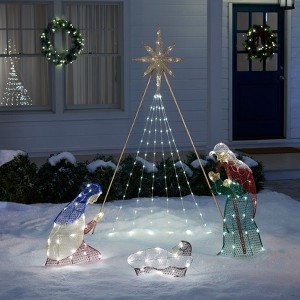 BrylaneHome 72" Pre-Lit Glitter Nativity Scene - Multi - 1 of 1