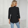 Women's Casual Tops V Neck Dressy Shirt Business Eyelet Embroidery Hollow-Out Blouse - 4 of 4