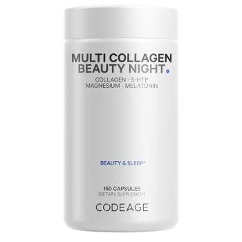 Codeage Multi Collagen Peptides Beauty Night, Hydrolyzed Collagen Protein + Melatonin Supplement - 150ct