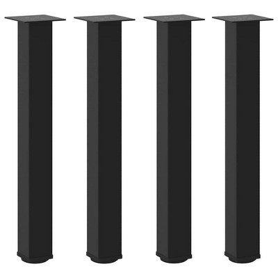 vidaXL Black Steel Adjustable Coffee Table Legs 4 pcs - Modern Sleek Design
