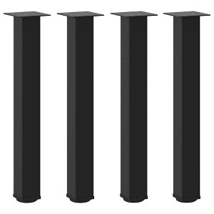 vidaXL Black Steel Adjustable Coffee Table Legs 4 pcs - Modern Sleek Design - 1 of 4