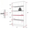 Fontoi Decorative Bookshelf, Modern Bookcase with 5 Layers, Adjustable Bookshelf for Kids Room, Bedroom, Classroom, Red, 11.6"*60"*33" - 2 of 4