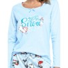 Casual Nights Women's Jersey Knit Long-Sleeve Top and Mircro Fleece Bottom Pajama Set - 4 of 4