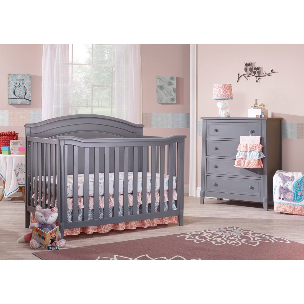 Photos - Kids Furniture Sorelle Berkley Round Top Panel Standard Full-Sized Crib Gray