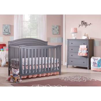 Sorelle Berkley Round Top Panel Standard Full-Sized Crib Gray