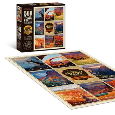 Americanflat 500 Piece Jigsaw Puzzle, 18x24 Inches, "American National Parks 1" Art by Anderson Design Group