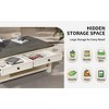 Etelifrank Modern Storage White Oak Drawer Coffee Table - Rustic Farmhouse Living Room Centerpiece - 4 of 4