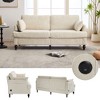 Okak Modern Chenille 2-Seater Loveseat Sofa with 2 Pillows & Sturdy Soild Wood Feets,Upholstered Armchair Sofa Couch for Living Room - 3 of 4