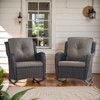 Outdoor Rocking Chairs Set of 2, All Weather Resin Wicker Patio Furniture Rocking Patio Chairs with Cushion and Metal Rocker Bars for Porch - 3 of 4