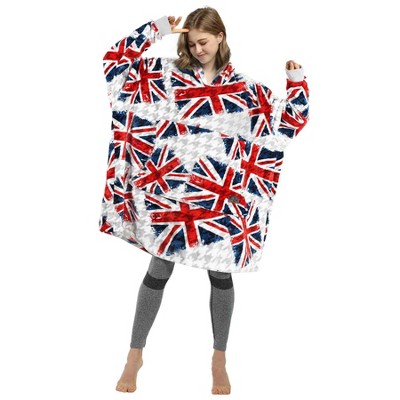 Catalonia Woman Blanket Hoodie Oversized Sweatshirt, Comfy Fleece Pullover Longe Sleeve, One Size Fits All, Gift Woman Wife