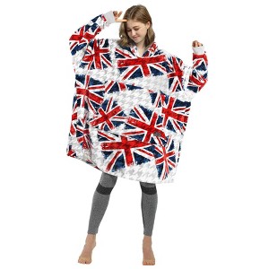 Catalonia Woman Blanket Hoodie Oversized Sweatshirt, Comfy Fleece Pullover Longe Sleeve, One Size Fits All, Gift Woman Wife - 1 of 4