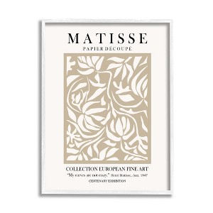Stupell Matisse Beige Florals Modern Exhibition Framed Giclee - 1 of 4