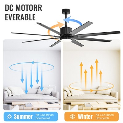 Smart Ceiling Fan with Lights and Remote APP Control Alexa Indoor Outdoor Low Profile Black Ceiling Fan with 3 Downrod for Living Room Farmhouse Patio
