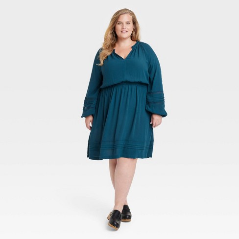 Dark teal 2024 lace dress