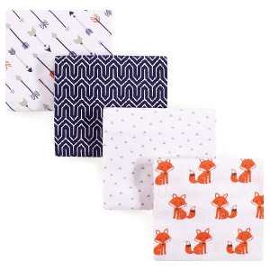 Hudson Baby Infant Boy Cotton Flannel Receiving Blankets, Foxes, One Size - 1 of 2
