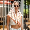 Anna-Kaci Women's Outlined Floral Print Square Ring Scarf with Soft Silky Fabric Lightweight Versatile Neck and Hair Accessory - 3 of 4