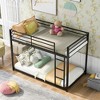 ALEXOUN Low Metal Bunk Bed Frame for Kids,with Built-in Ladder,High Guardrail,Metal Slats,No Boxspring Required,for Small Spaces - 4 of 4