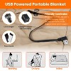 NPolar"USB Heated Blanket with Zipper Arm Holes, 3 Heat Levels, 6 Zones, Dual Switch, Washable"Camel&Grey - 3 of 4