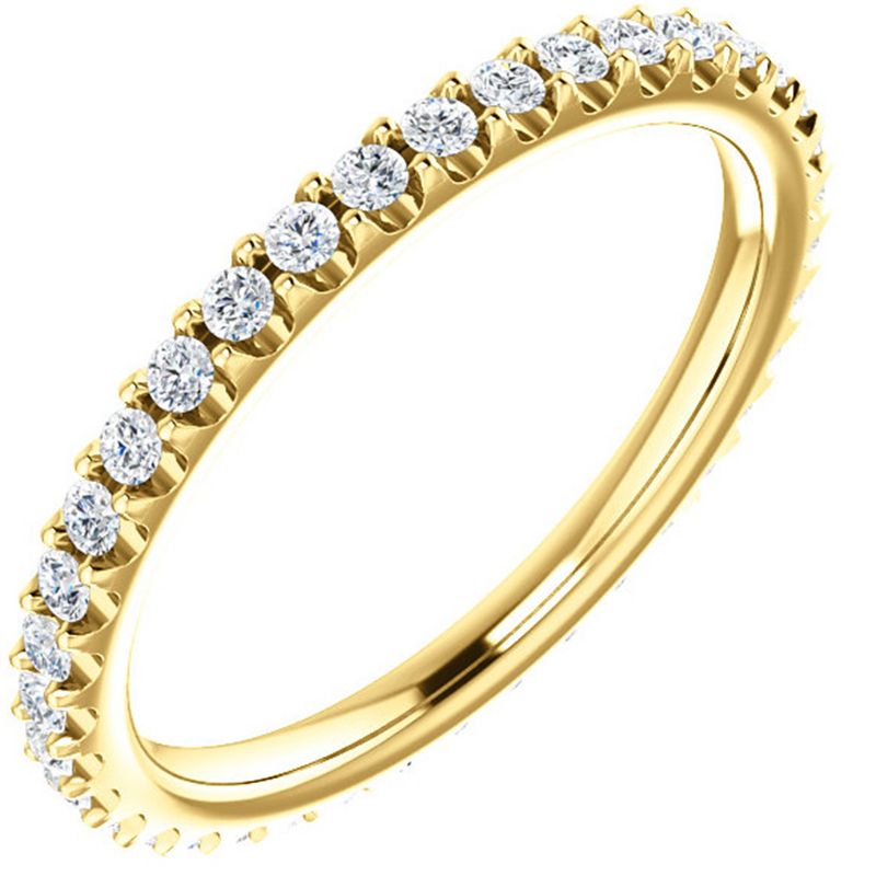 Pompeii3 3/8ct Diamond Eternity Ring 14k Yellow Gold Womens Stackable Wedding Band, 4 of 6