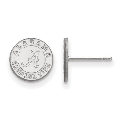 Black Bow Jewelry 14k White Gold Alabama Crimson Tide NCAA Post Earrings