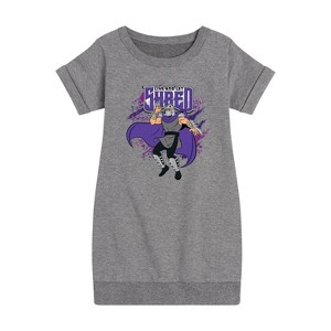 Girls' - Teenage Mutant Ninja Turtles - Live and Let Shred Graphic Short Sleeve Fleece Dress - 1 of 4
