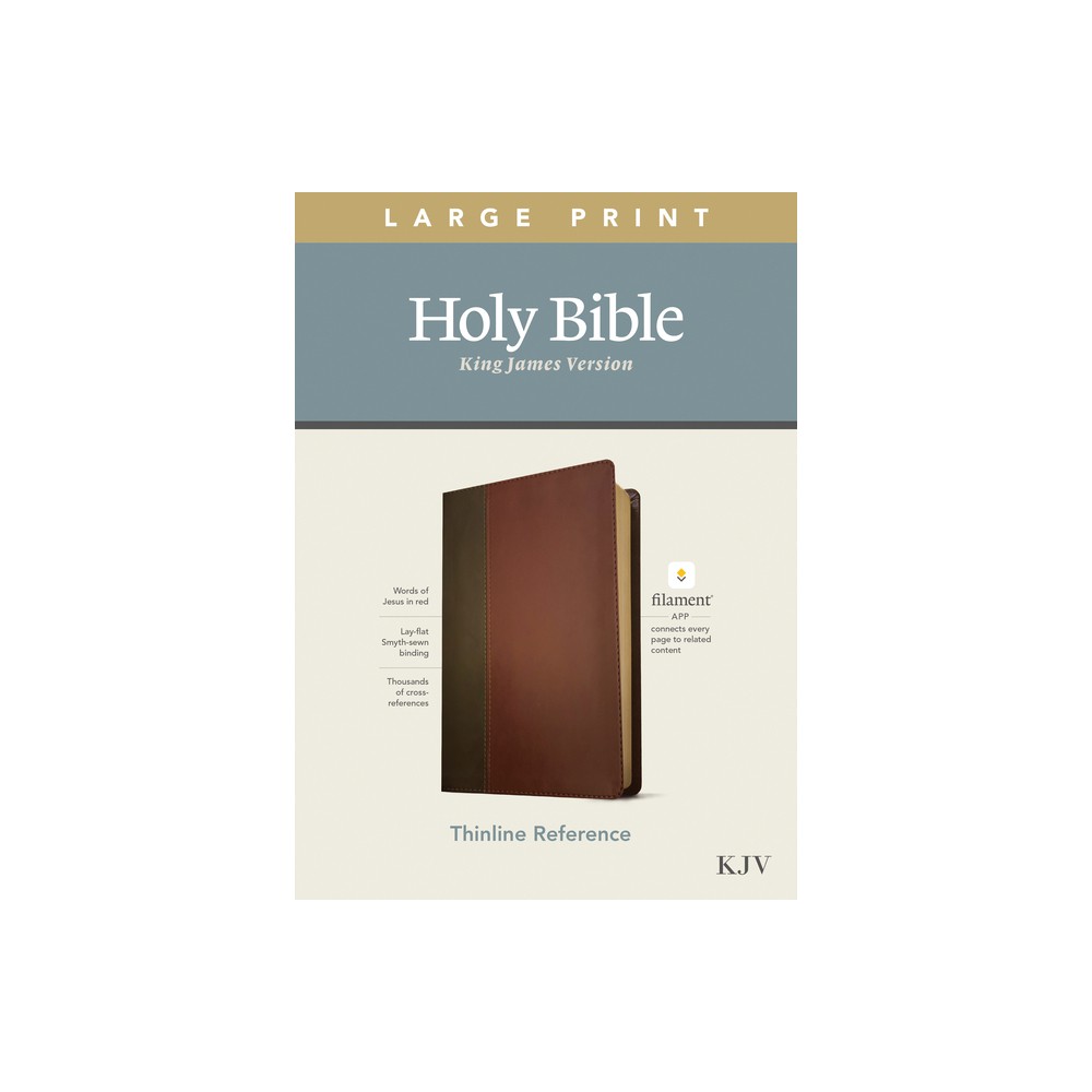 KJV Large Print Thinline Reference Bible, Filament Enabled Edition (Red Letter, Leatherlike, Brown/Mahogany) - (Leather Bound)