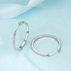 Sterling Silver Hoops Earrings with Zircon Halo, 20 - 40mm Big Round Loops for Women - 4 of 4