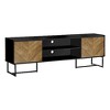 Monarch Specialties Tv Stand 72 Inch Console Media Entertainment Center Storage Cabinet Brown And Black Laminate Black Metal Contemporary Modern - 2 of 4